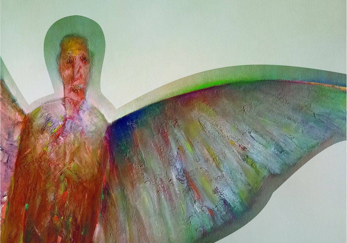 I ANIELI GO POWIEDLI wystawa malarstwa Krzysztofa Grzesiaka grafika