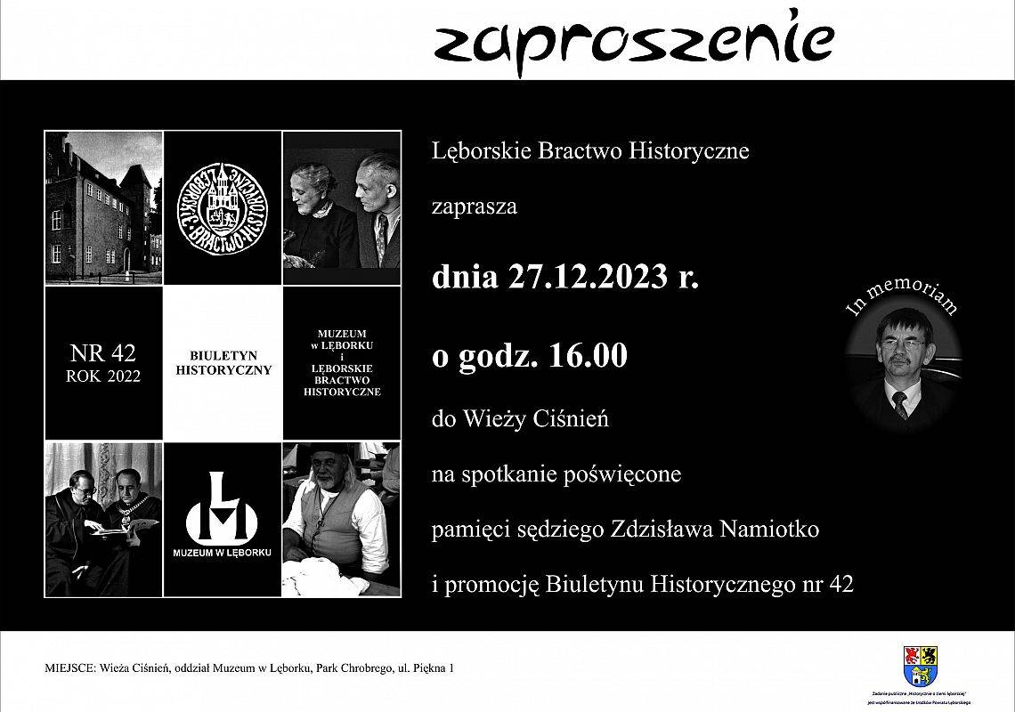 Spotkanie poświęcone pamięci sędziego Zdzisława Namiotko i promocja Biuletynu Historycznego nr 42 grafika
