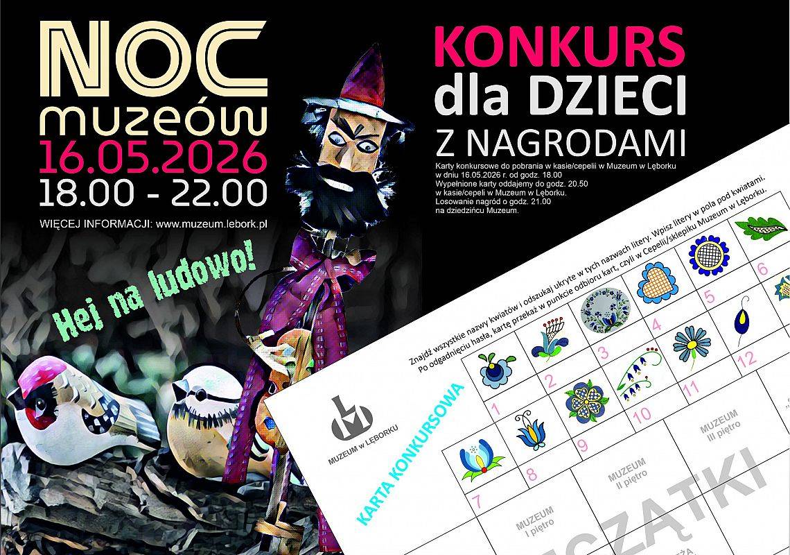 NOC MUZEÓW konkurs dla dzieci grafika