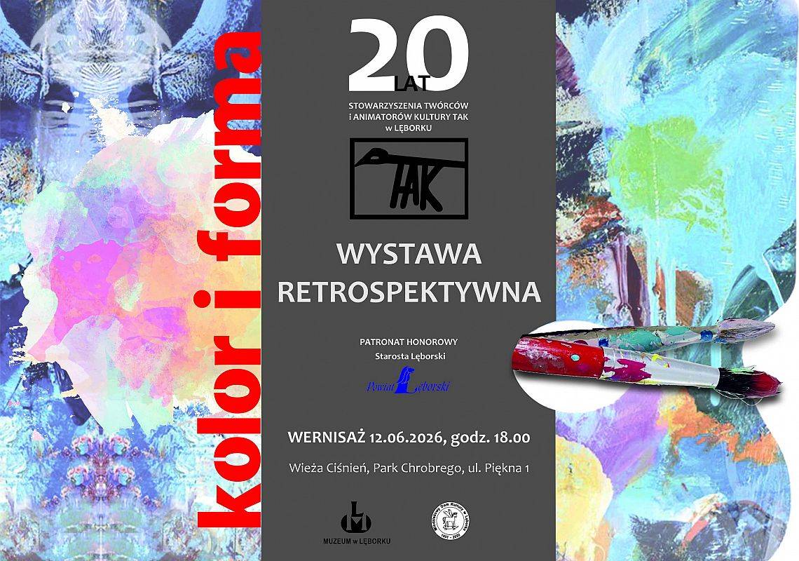 Wystawa retrospektywna KOLOR i FORMA, 20 lat Stowarzyszenia Twórców i Animatorów Kultury TAK w Lęborku grafika